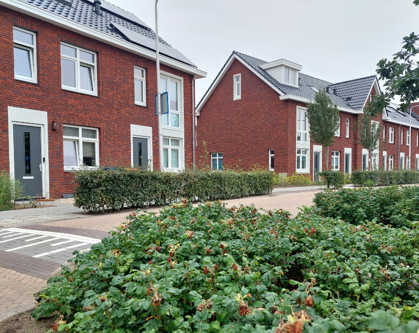 De rijwoningen van Laan van Swinden zijn gebouwd in twee blokken