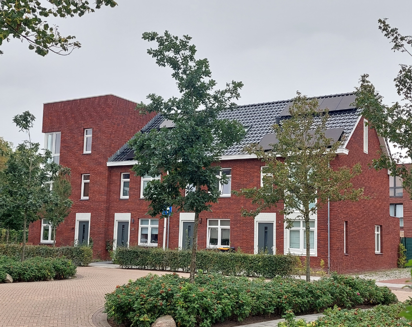 De hoekwoningen hebben een onderscheidend karakter