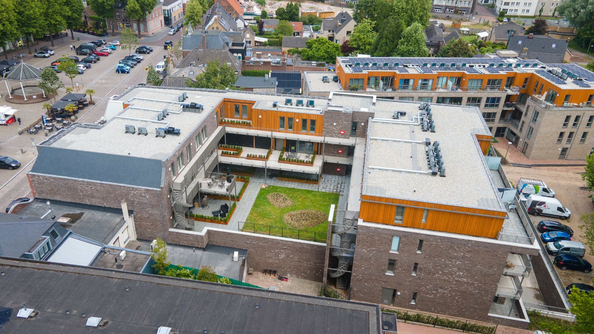 De daktuin bij de koopappartementen