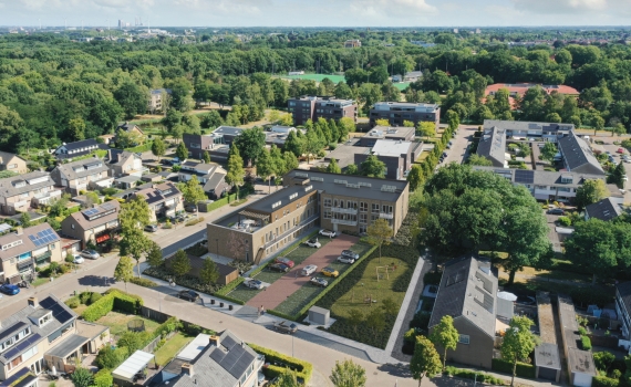 Oosterhout Componistenbuurt vogelvlucht Sweelinckhout nieuwbouw appartementen