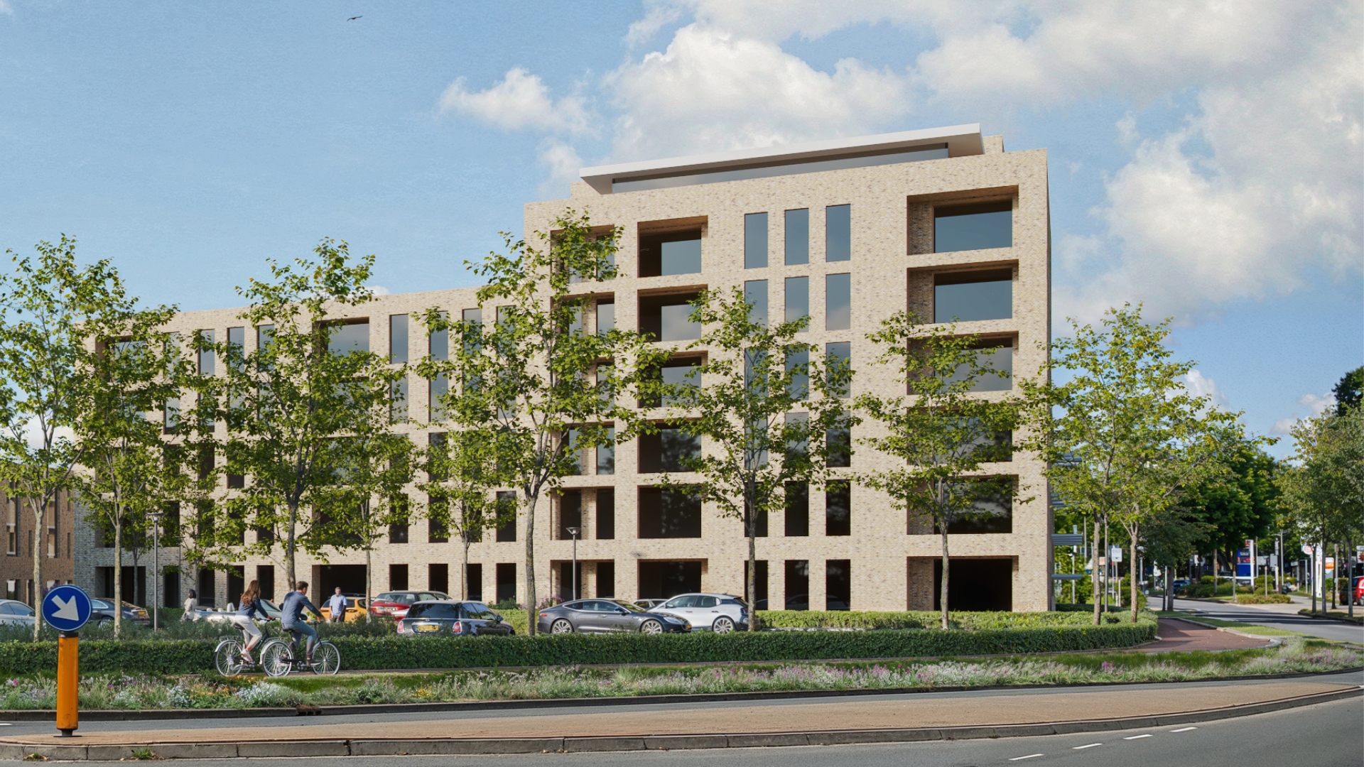 Nieuwbouwimpressie vanaf de Gasstraat