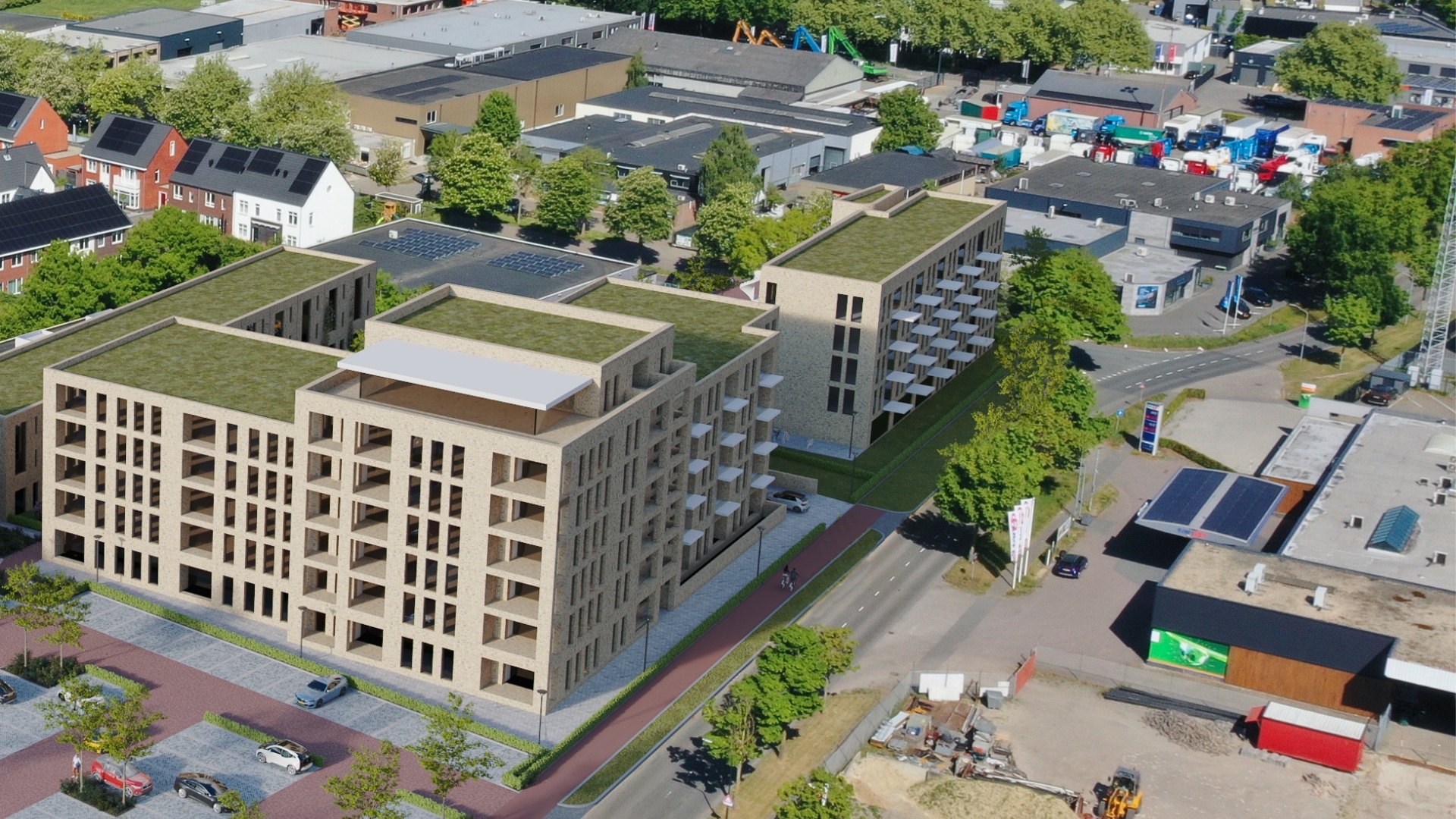 Een impressie van de nieuwbouw met de Ambachtstraat in beeld