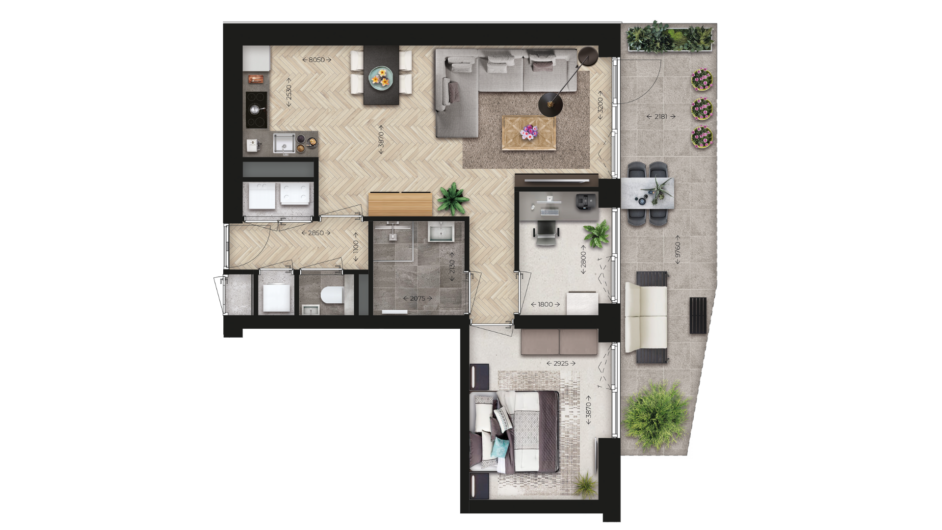 Sfeerplattegrond van type A