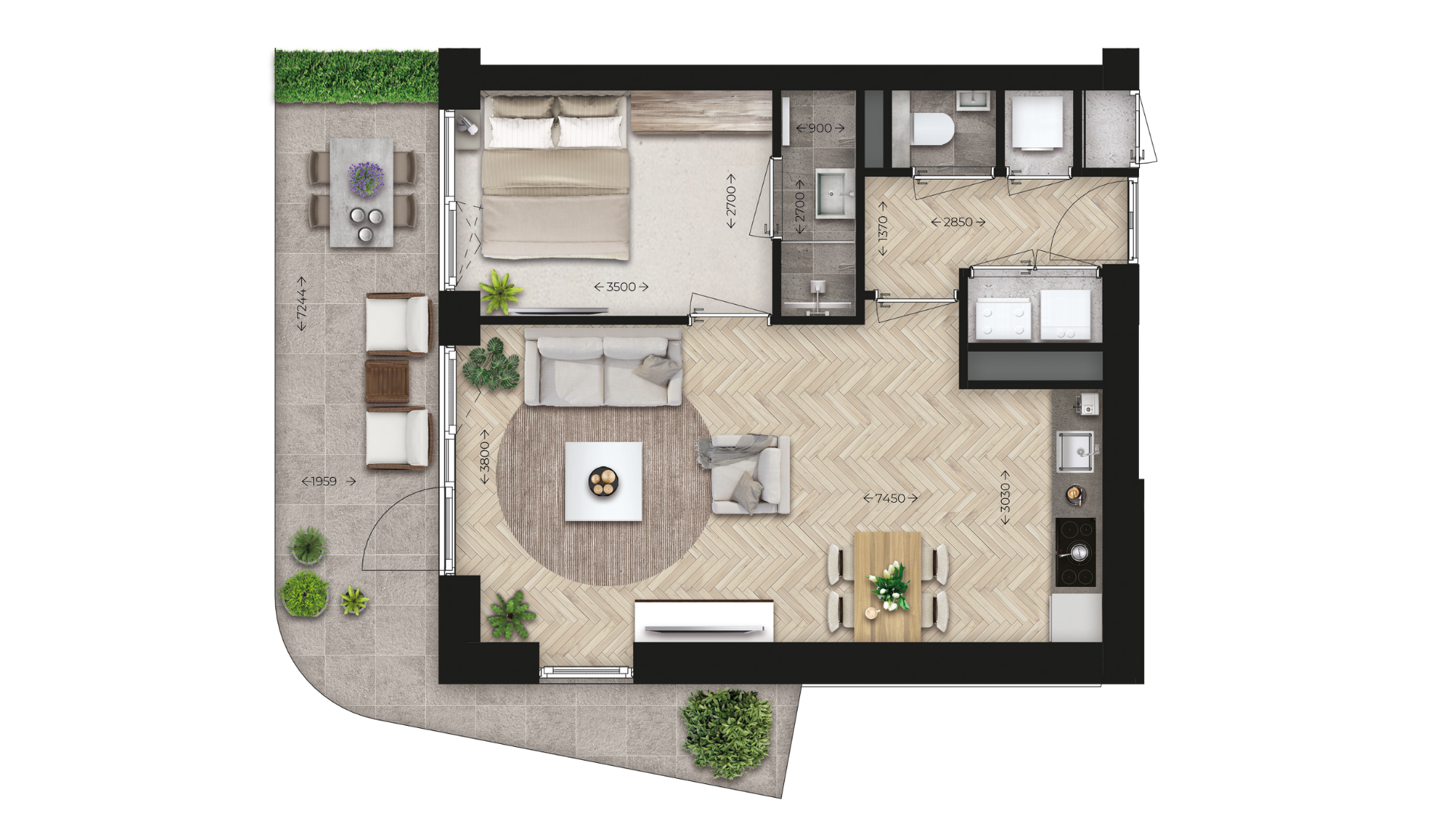 Sfeerplattegrond van type D