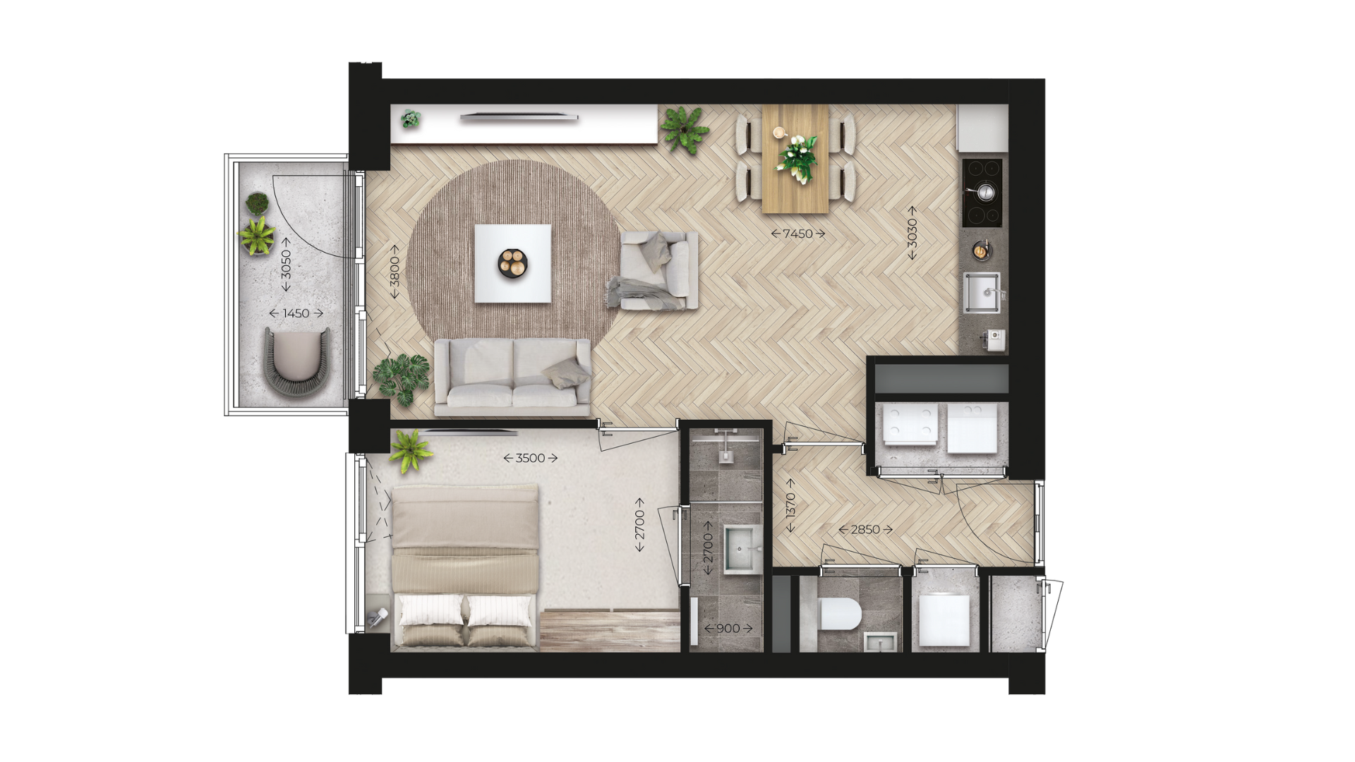 Sfeerplattegrond van type L