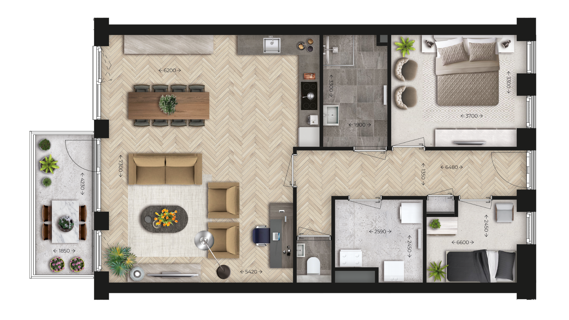Sfeerplattegrond van type P