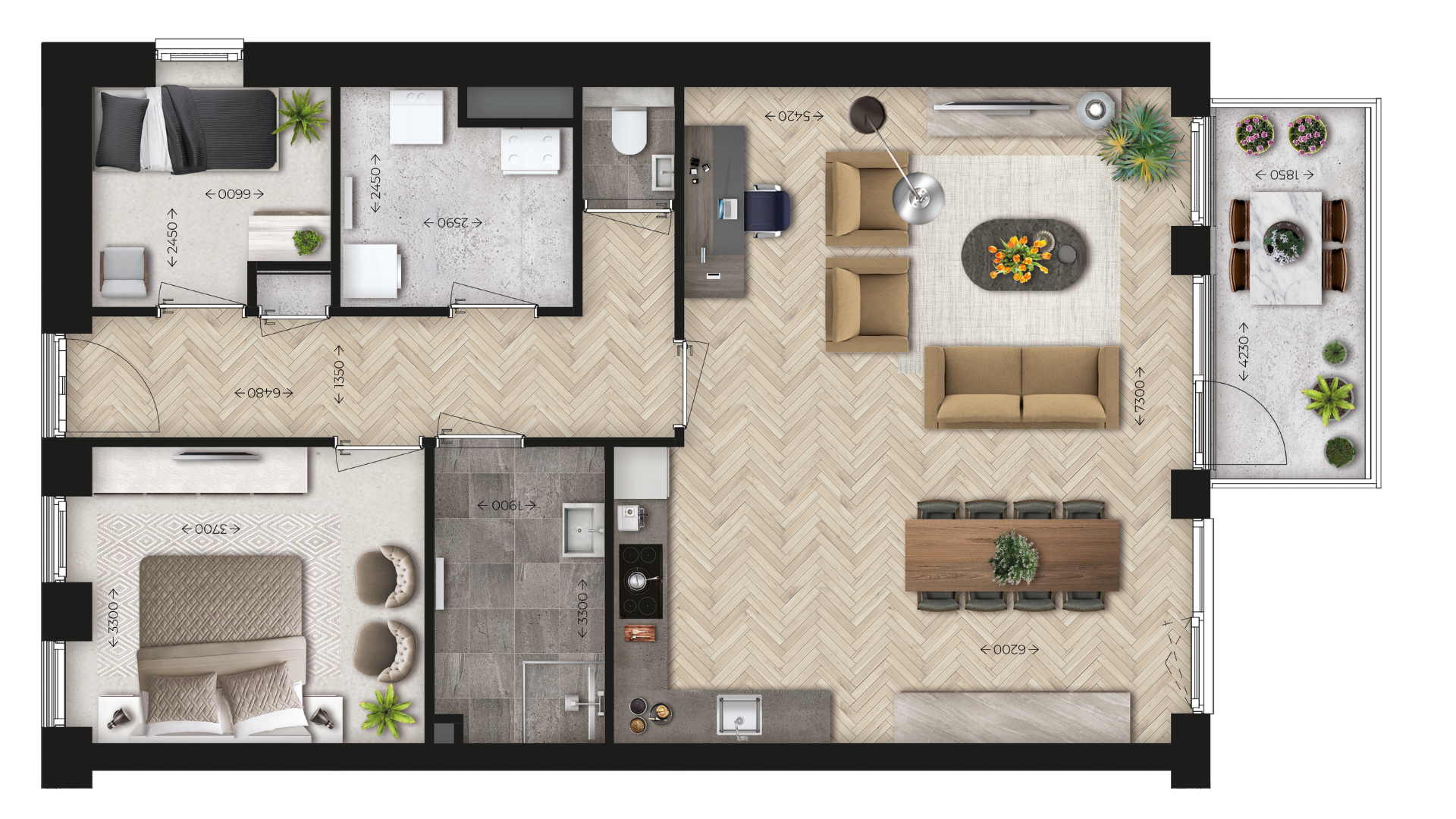Sfeerplattegrond van type Q