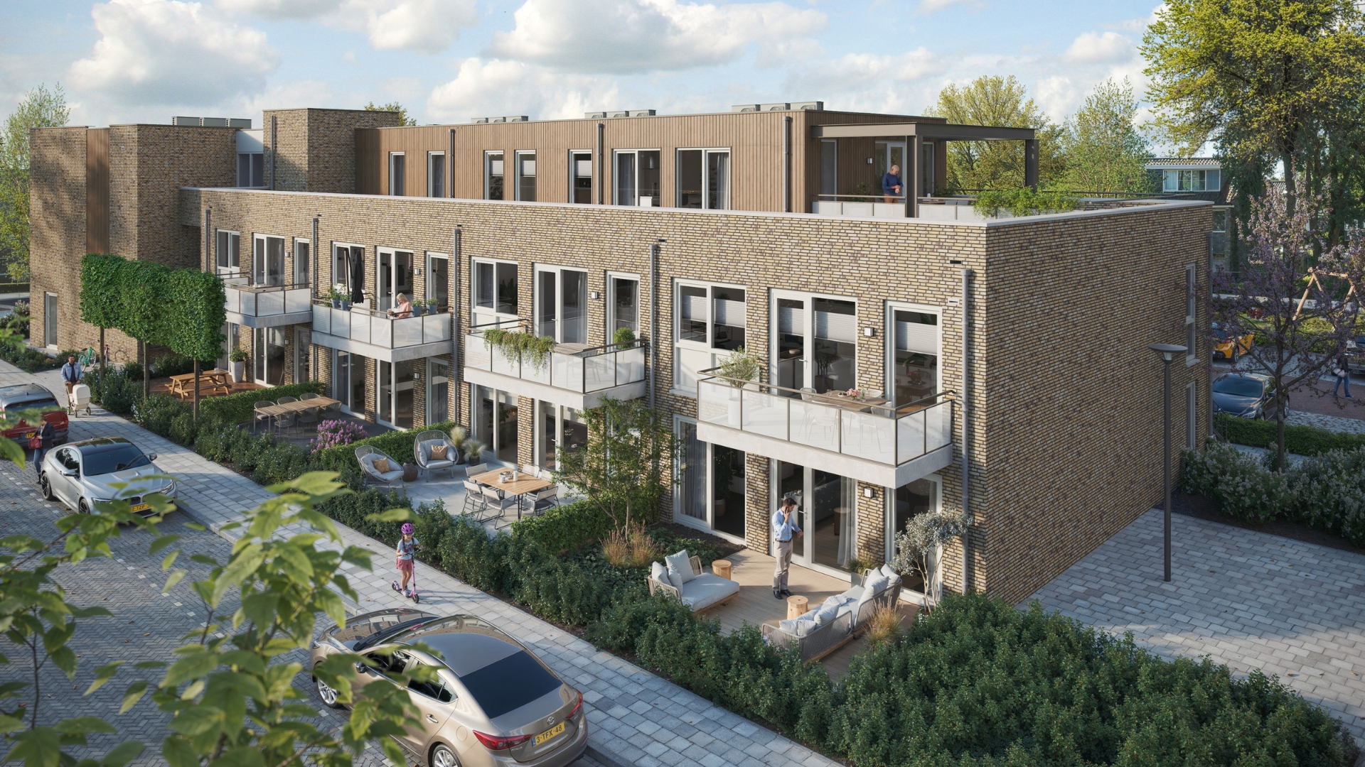 Aan de Bizetlaan komen grotere appartementen met daar bovenop een iets terugliggend penthouse met dakterras