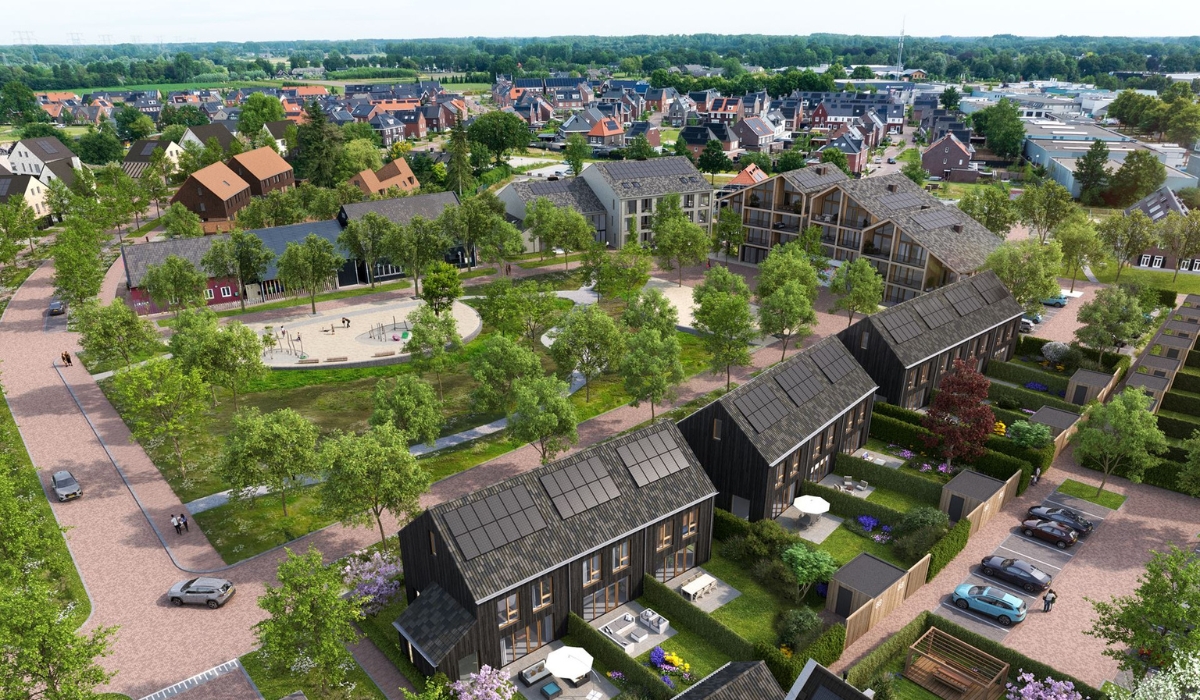 De appartementen komen naast basisschool Het Mooiste Blauw