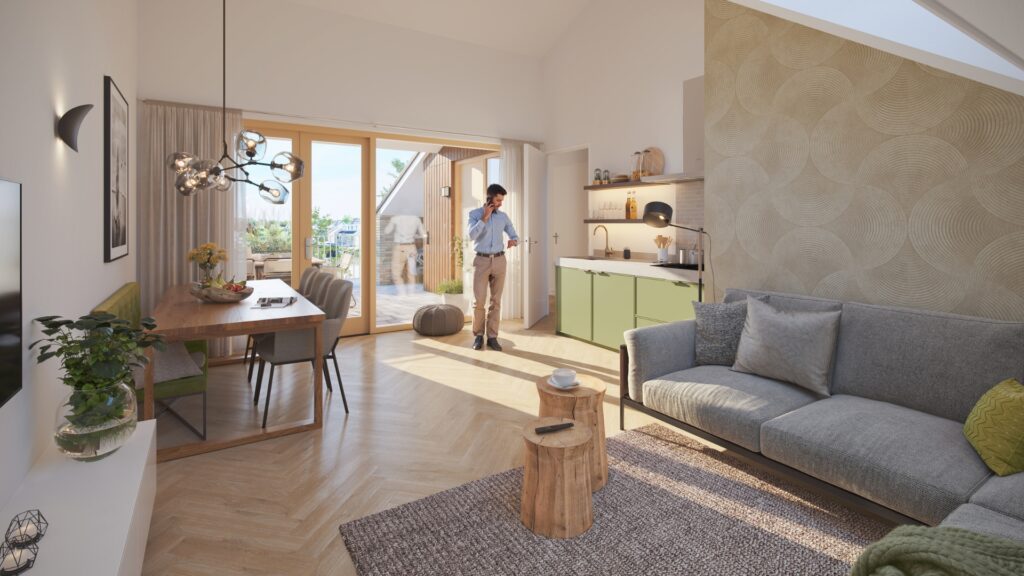 De tweekamerappartementen voor starters in De Harmonie kunnen er van binnen zo uitzien - nr 10 t/m 13 (type C)