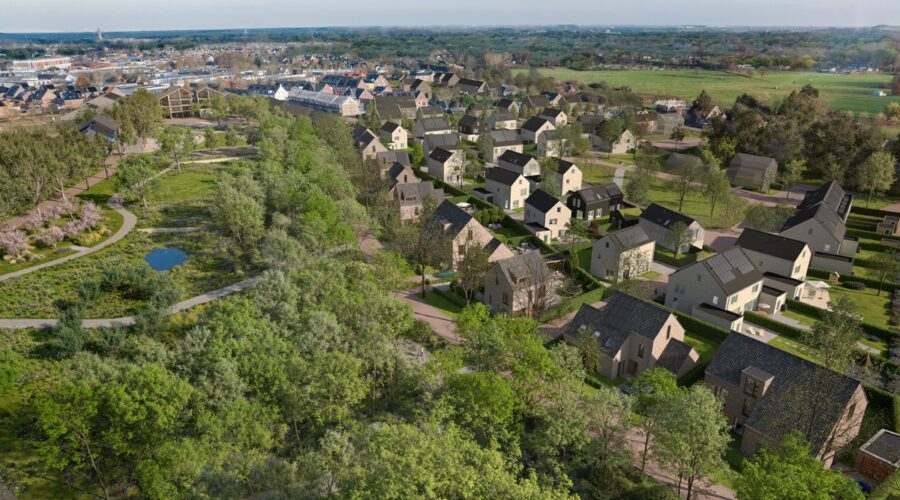 De villa's en tweekappers kijken uit op het Slotpark