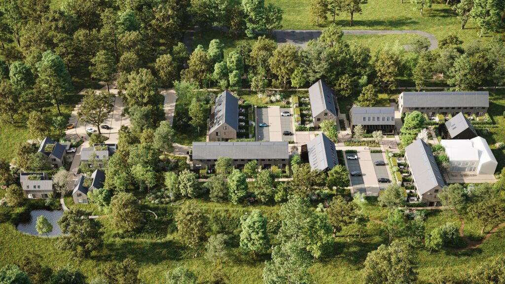 Nieuwbouwproject Kloostergoed Theresia vanuit de lucht