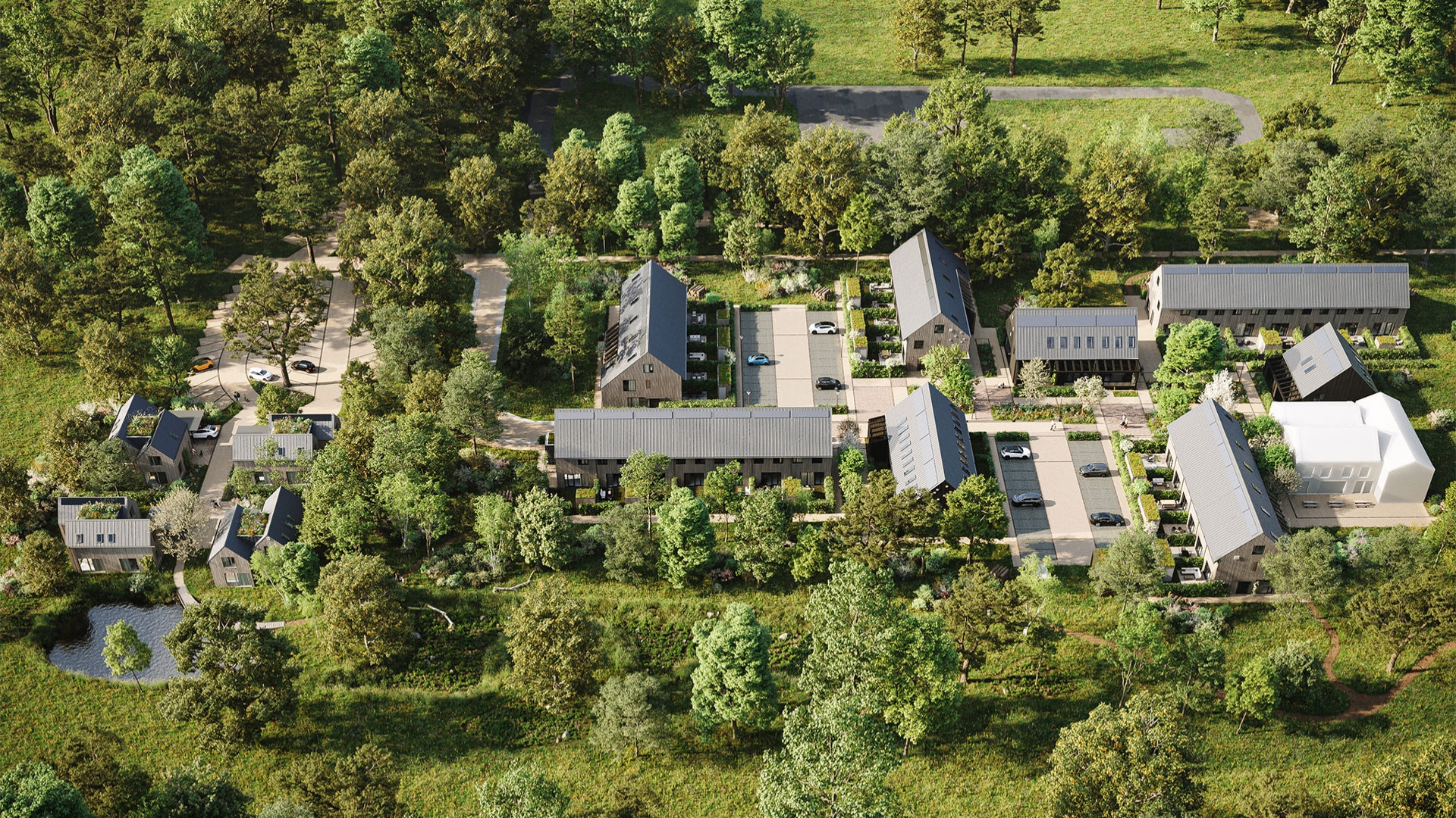 Nieuwbouwproject Kloostergoed Theresia vanuit de lucht