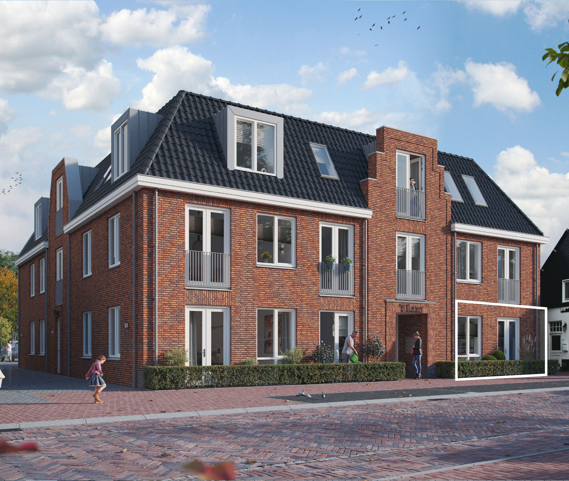 Op de begane grond van nieuwbouwproject 't Laar is het laatste appartement te koop: een driekamerappartement met eigen tuin.