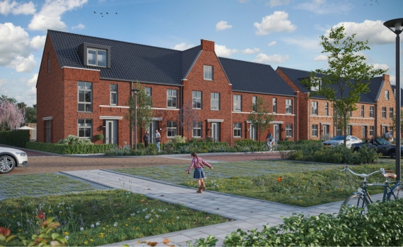 In dit nieuwbouwproject komen diverse hoek- en tussenwoningen