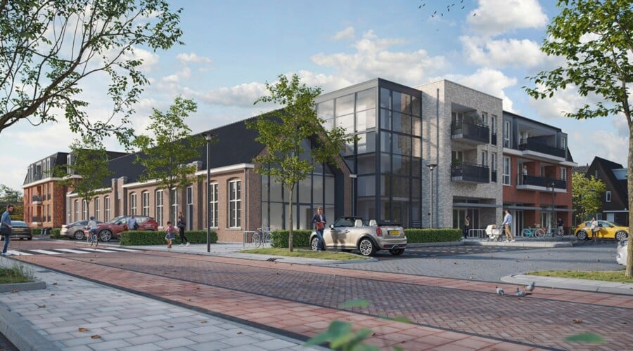 De glazen gevel bij de voormalige St. Aloysiusschool