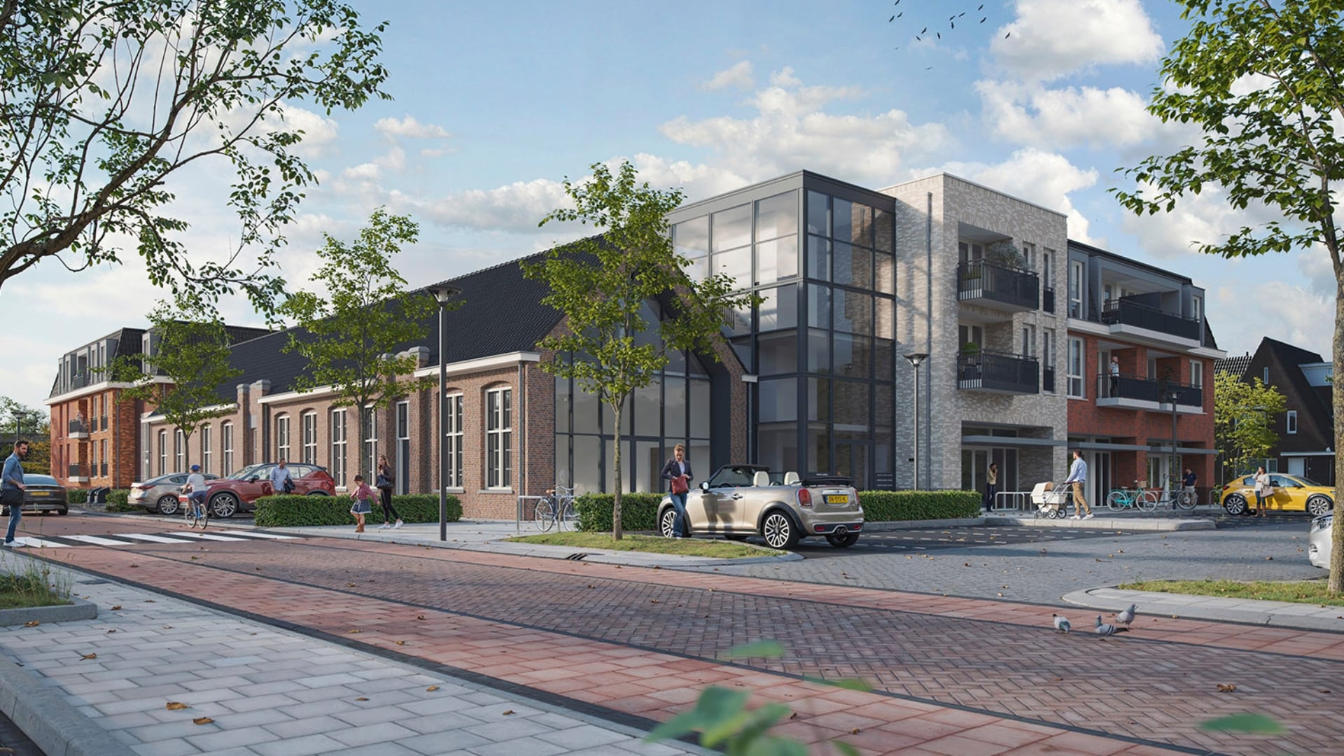 De glazen gevel bij de voormalige St. Aloysiusschool